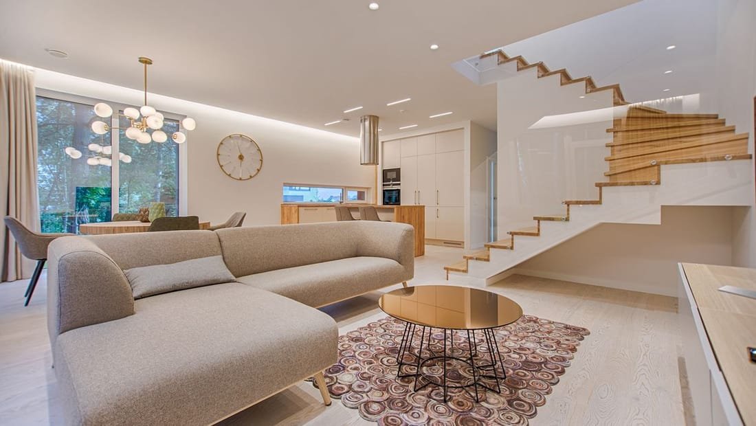 Bright, modern living room interior